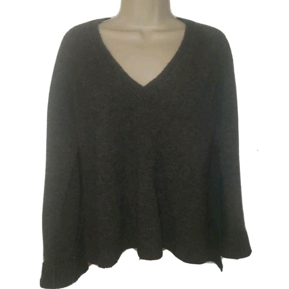 J. Crew Gray Alpaca Merino Wool Blend Super‎ Soft Boxy Top Sweater Size XS EUC